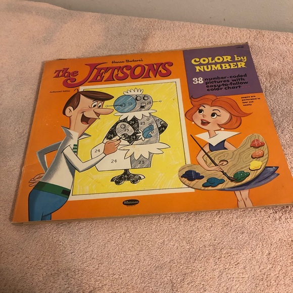 Vintage 1963 Whitman The Jetsons Color by Number 19 Pages Colored On